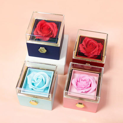 Eternal Rose Box Preserved Flower Surprise Proposal Jewelry Box