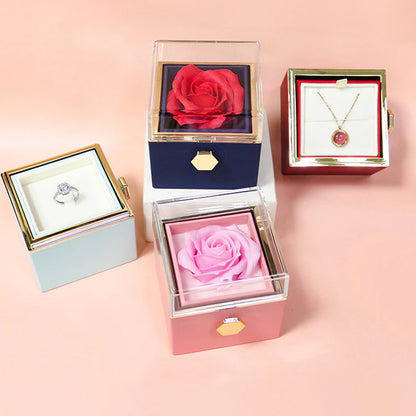 Eternal Rose Box Preserved Flower Surprise Proposal Jewelry Box