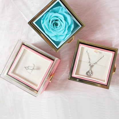 Eternal Rose Box Preserved Flower Surprise Proposal Jewelry Box