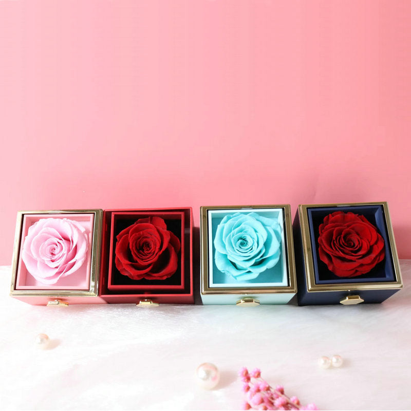 Eternal Rose Box Preserved Flower Surprise Proposal Jewelry Box