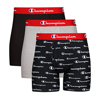 Champion Men's Every Day Comfort Stretch Cotton Boxer Briefs (3 Pack)