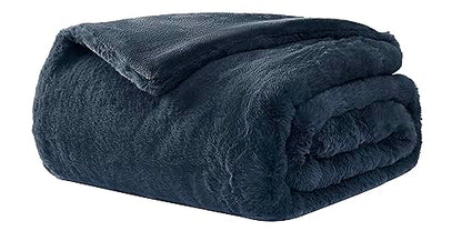 UGG 16802 Euphoria Plush Faux Fur Reversible Throw Blanket for Luxury Hotel Style Couch or Bed Blankets Cozy Machine Washable Luxurious Fuzzy Fluffy Sofa Throws, 70 x 50-Inch, Charcoal