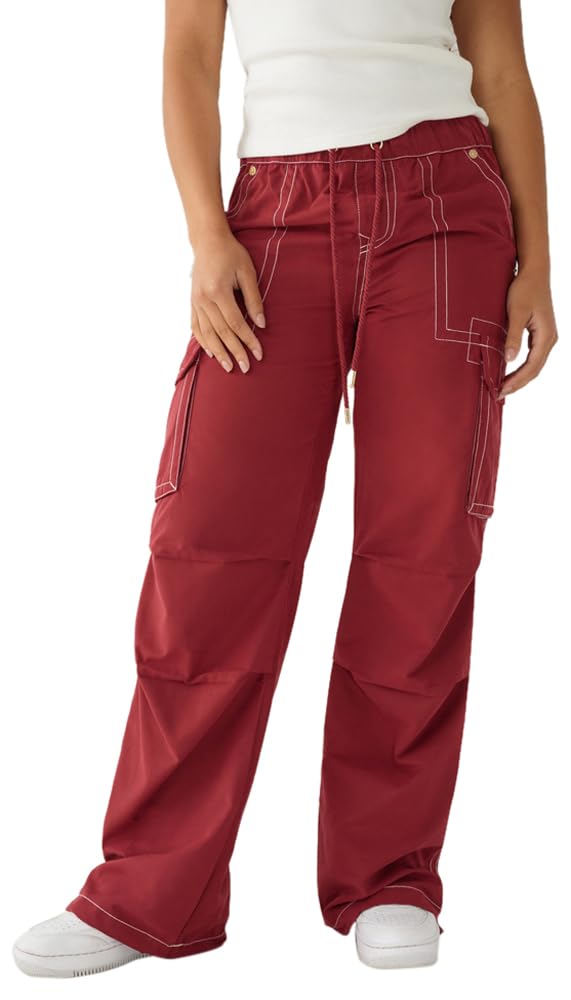 True Religion Women's Nylon Straight Cargo Pant