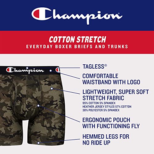 Champion Men's Every Day Comfort Stretch Cotton Boxer Briefs (3 Pack)