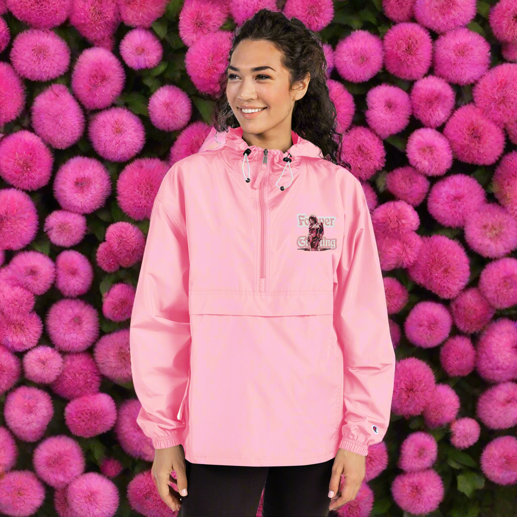 Forever Grinding *(Champion) Light Pink Embroidered Packable Jacket