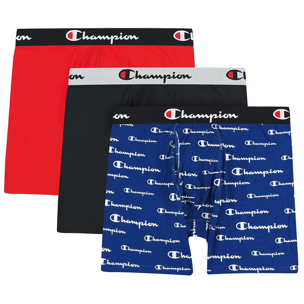 Champion Men's Every Day Comfort Stretch Cotton Boxer Briefs (3 Pack)