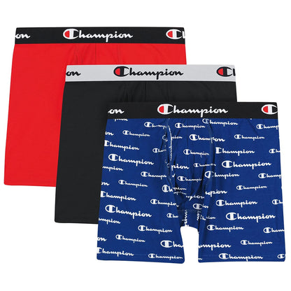 Champion Men's Every Day Comfort Stretch Cotton Boxer Briefs (3 Pack)