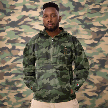 Forever Grinding *(Champion) Olive Green Camo Packable Jacket