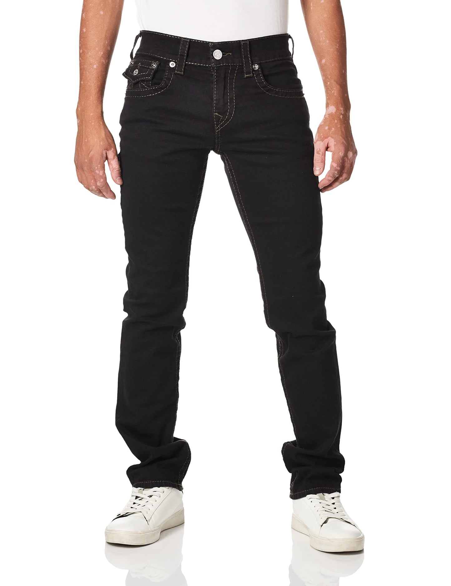 True Religion Men's Ricky Big T Straight Leg Jean with Back Flap Pockets