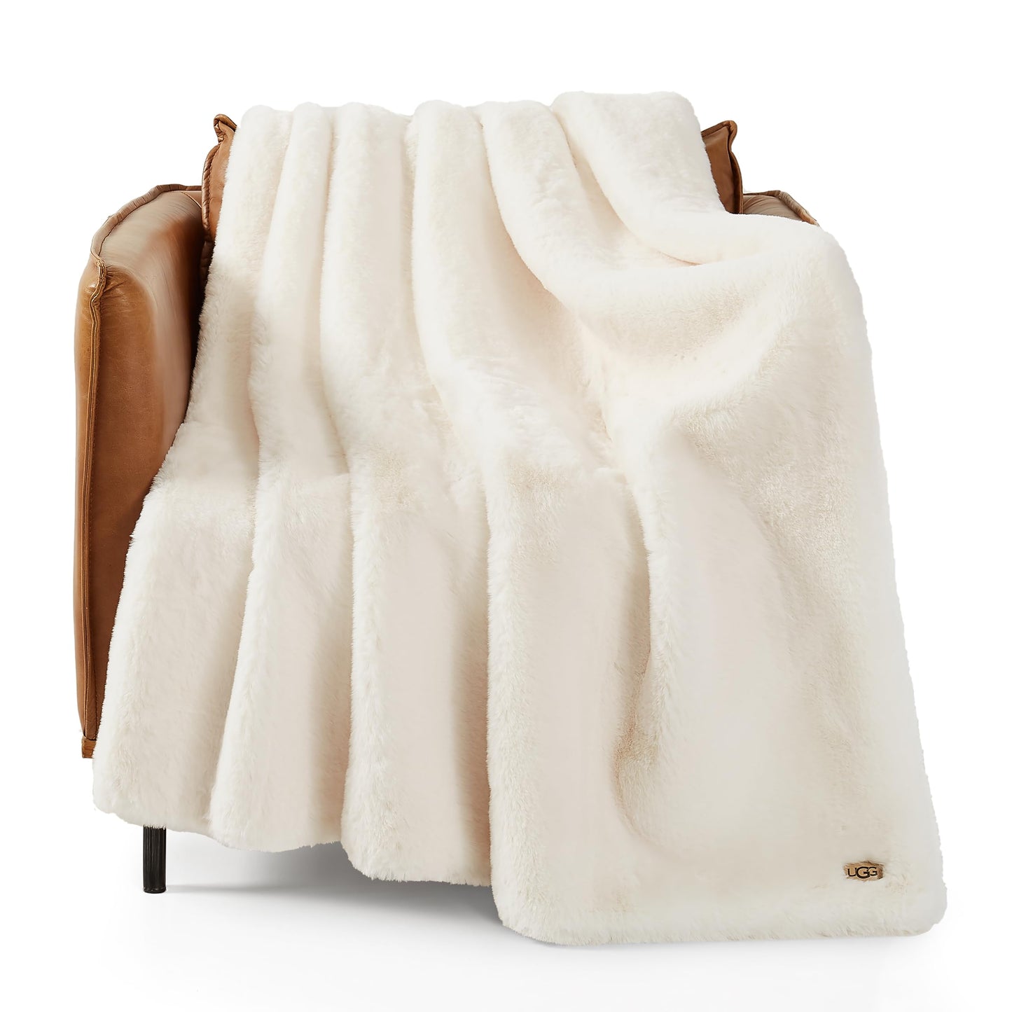 UGG 16802 Euphoria Plush Faux Fur Reversible Throw Blanket for Luxury Hotel Style Couch or Bed Blankets Cozy Machine Washable Luxurious Fuzzy Fluffy Sofa Throws, 70 x 50-Inch, Charcoal