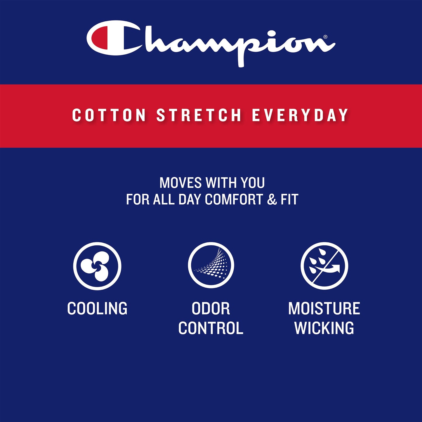 Champion Men's Every Day Comfort Stretch Cotton Boxer Briefs (3 Pack)