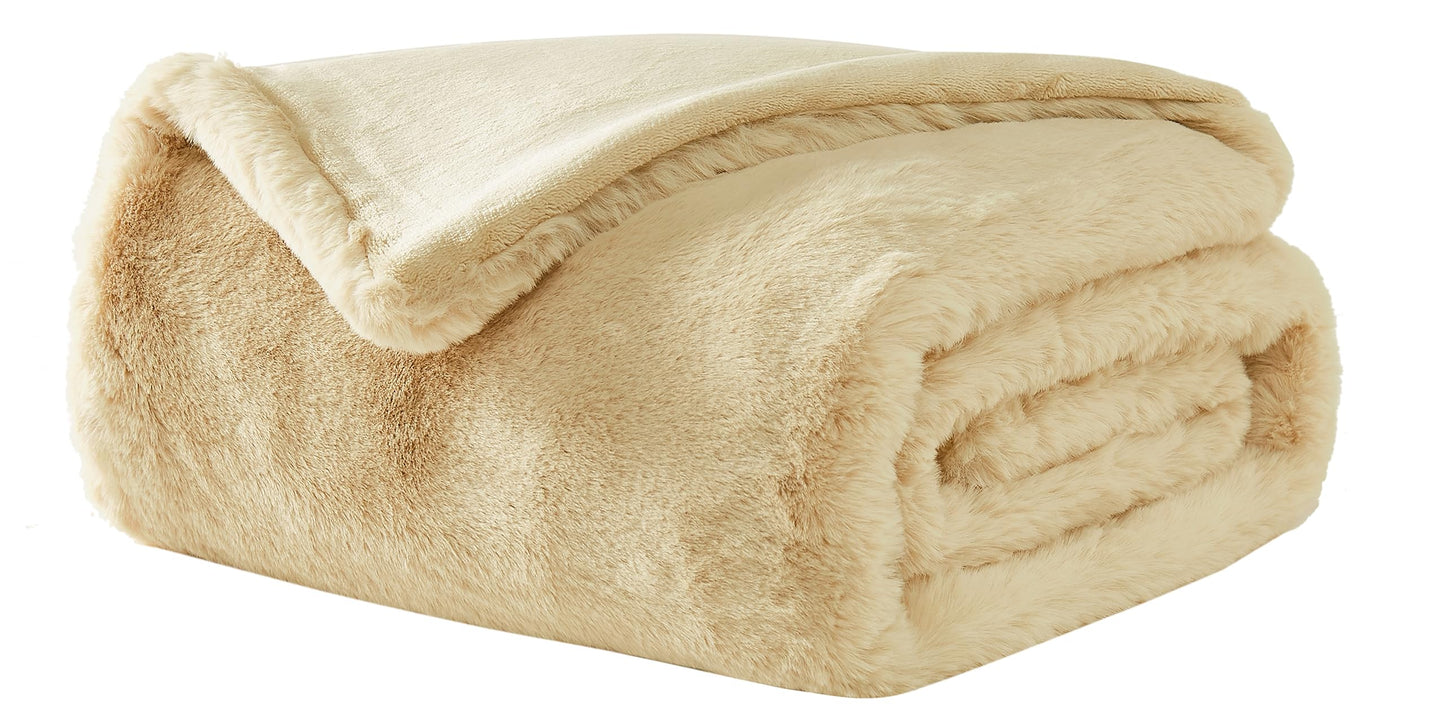 UGG 16802 Euphoria Plush Faux Fur Reversible Throw Blanket for Luxury Hotel Style Couch or Bed Blankets Cozy Machine Washable Luxurious Fuzzy Fluffy Sofa Throws, 70 x 50-Inch, Charcoal