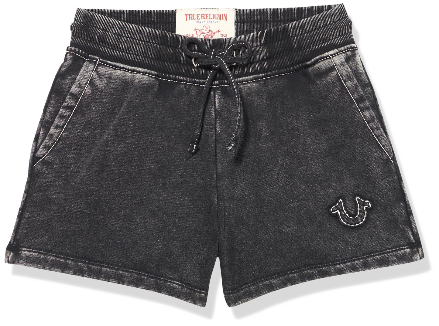 True Religion Women's Washed Big T Lounge Shorts