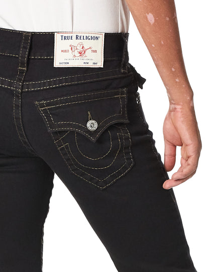 True Religion Men's Ricky Big T Straight Leg Jean with Back Flap Pockets