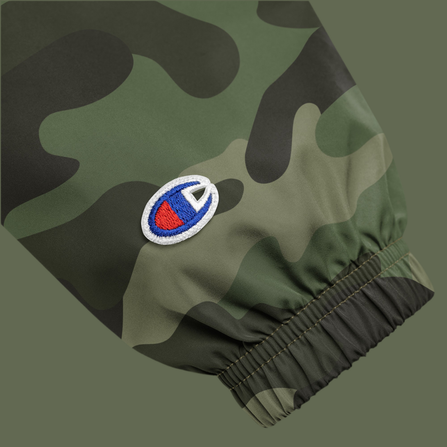 Forever Grinding *(Champion) Olive Green Camo Packable Jacket