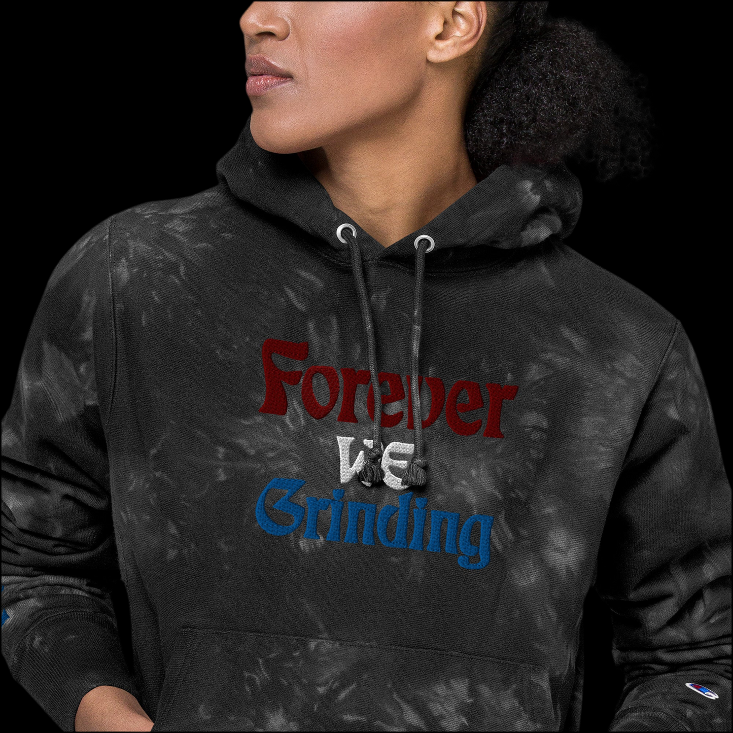 Forever Grinding Unisex Champion tie-dye hoodie