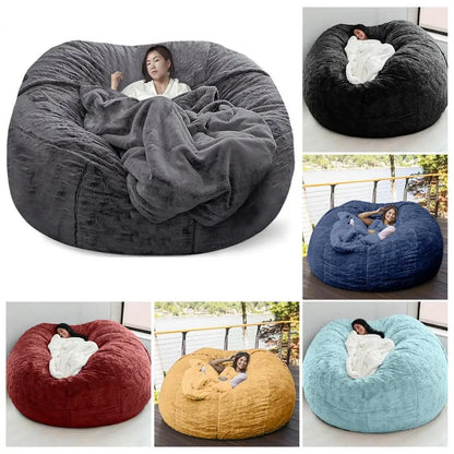 Useful Sofa Bean Bag Flexible Bean Bag Cover Anti-fading Indoor Oversized Bean Bag Chair Cover  Dust-proof