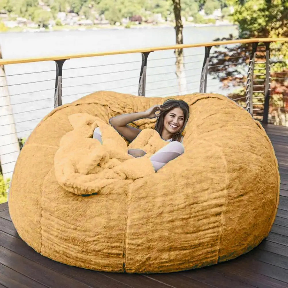 Useful Sofa Bean Bag Flexible Bean Bag Cover Anti-fading Indoor Oversized Bean Bag Chair Cover  Dust-proof