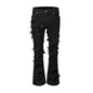 Damage y2k black ripped jeans gothic flare pants skinny jeans men street wear cargo jeans Destroy