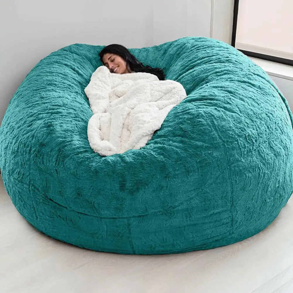 Useful Sofa Bean Bag Flexible Bean Bag Cover Anti-fading Indoor Oversized Bean Bag Chair Cover  Dust-proof