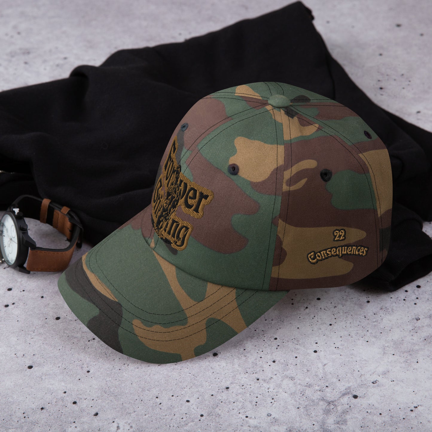 Forever Grinding Old Gold-Black Camouflage Hat