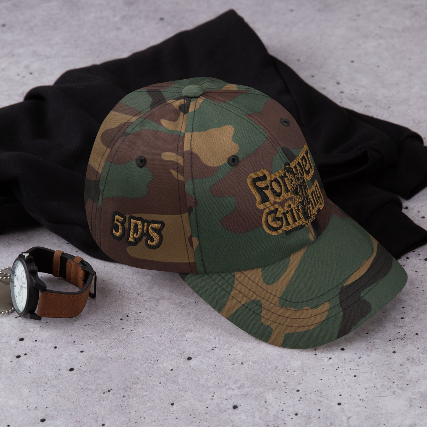 Forever Grinding Old Gold-Black Camouflage Hat