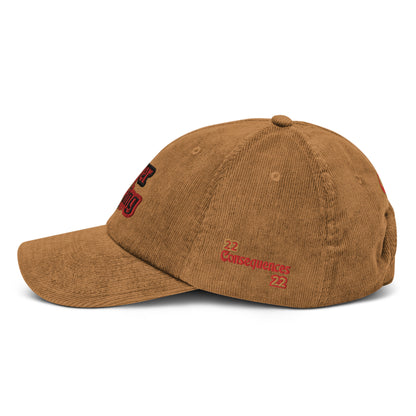 Forever Grinidng Brown.Red Corduroy hat